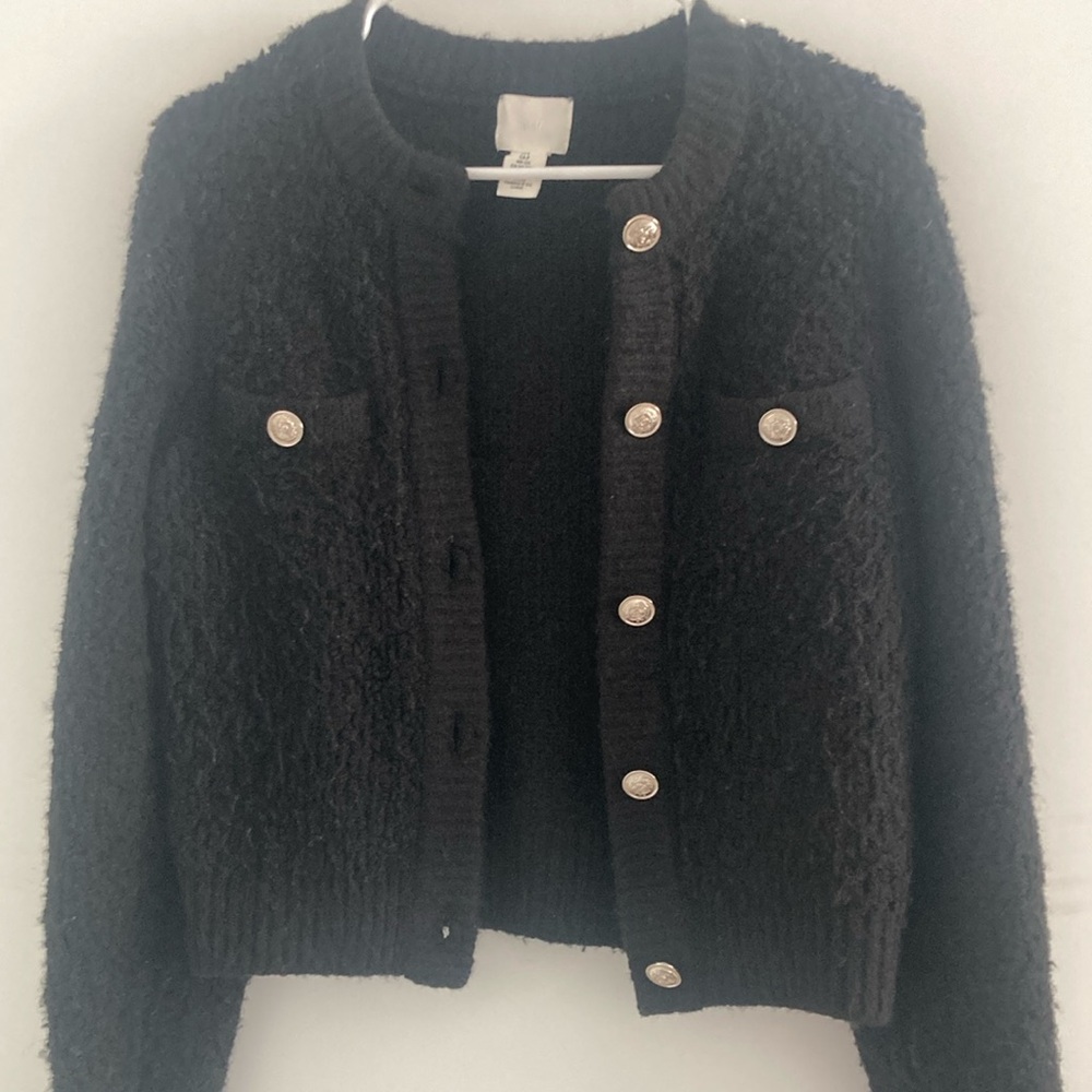 H&M Textured Cardigan with Silver Buttons - Picture 1 of 3